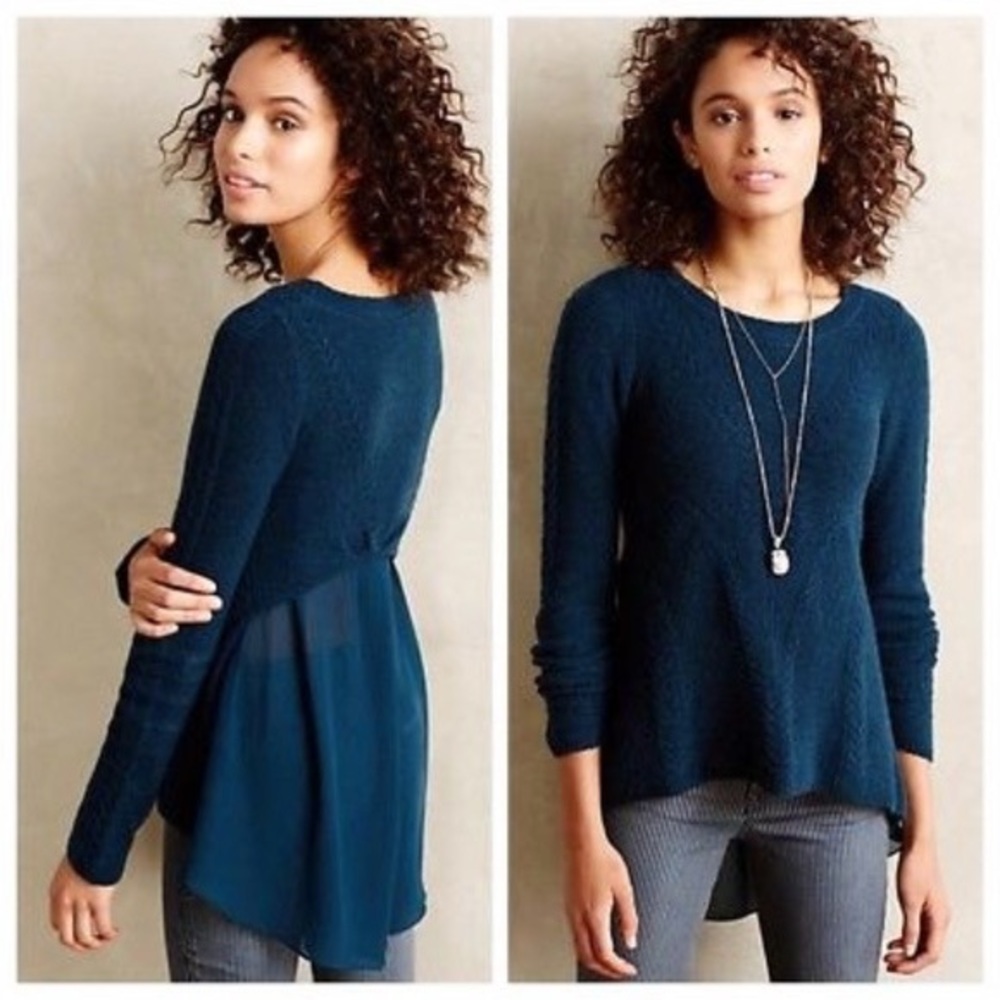 EUC Anthropologie Turquoise Sweater Size Medium